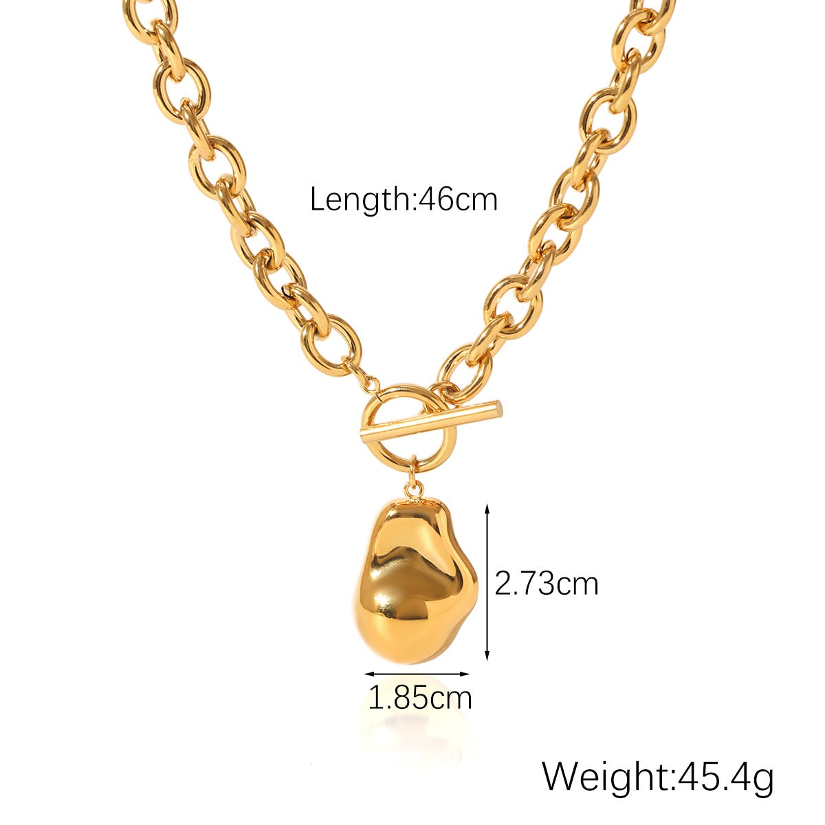 Gold Minimalist Necklace & Bracelet Set – 316L Stainless Steel with Oval Pendant (Nuevos)