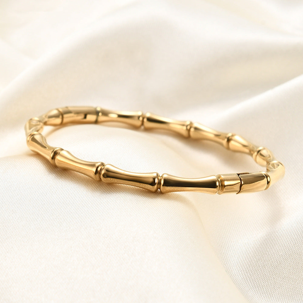 Minimalist Bamboo Bangle – 316L Stainless Steel