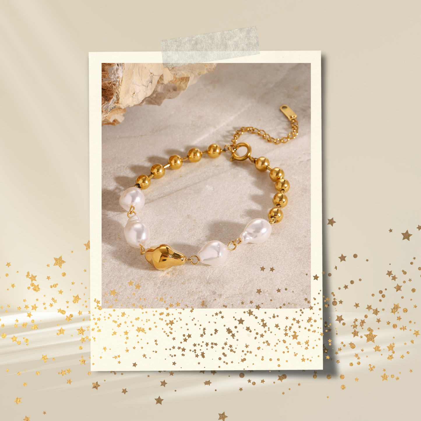 Baroque Pearl Bracelet – 316L Stainless Steel (Nuevos)