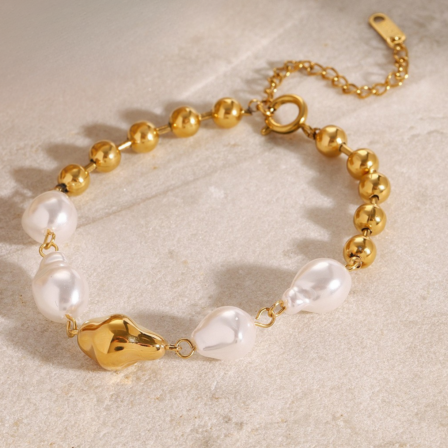 Baroque Pearl Bracelet – 316L Stainless Steel (Nuevos)