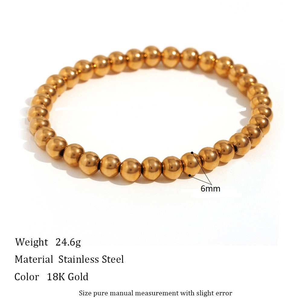 Gold Beaded Bracelet – 18K Gold Plated 316L Stainless Steel (Nuevos)