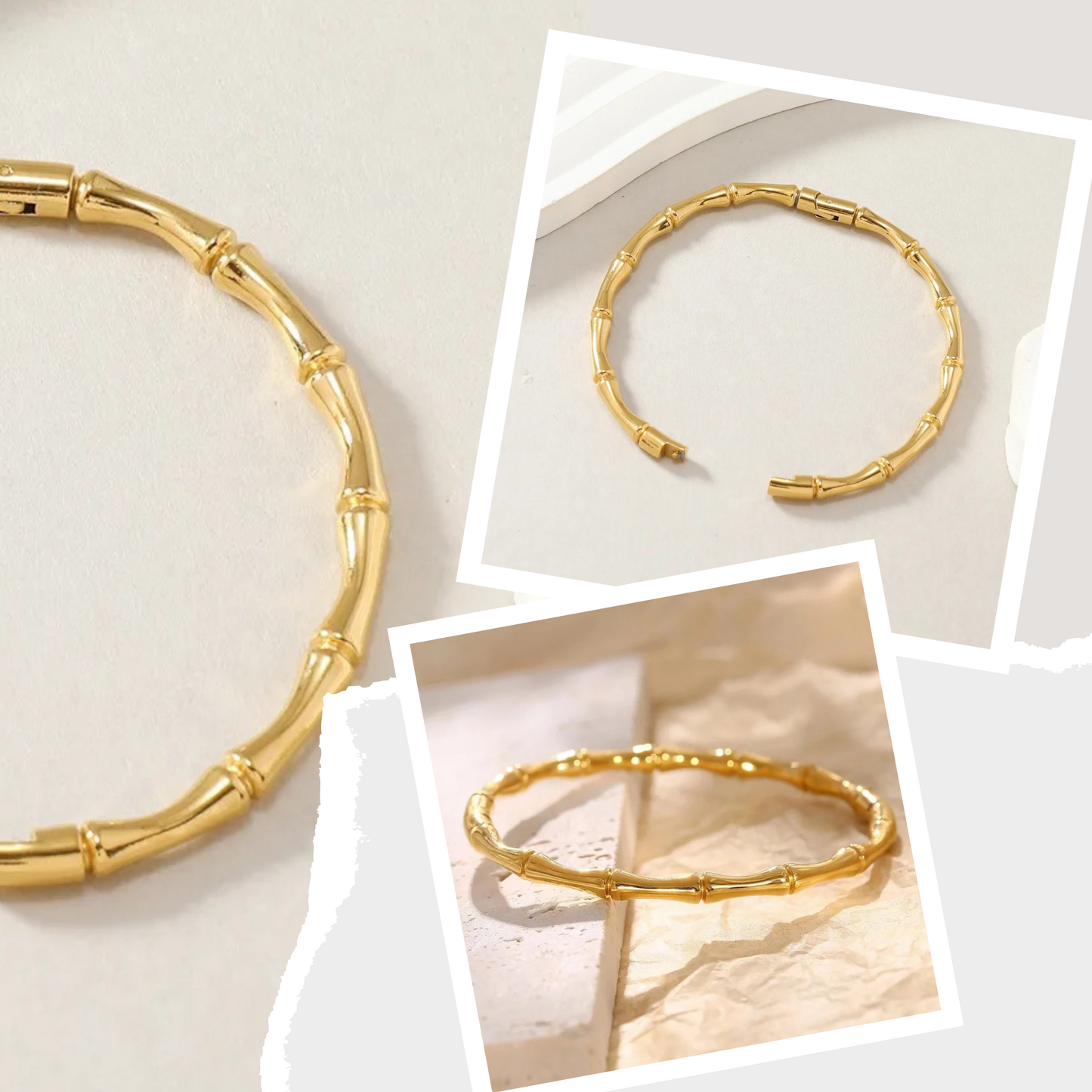 Minimalist Bamboo Bangle – 316L Stainless Steel