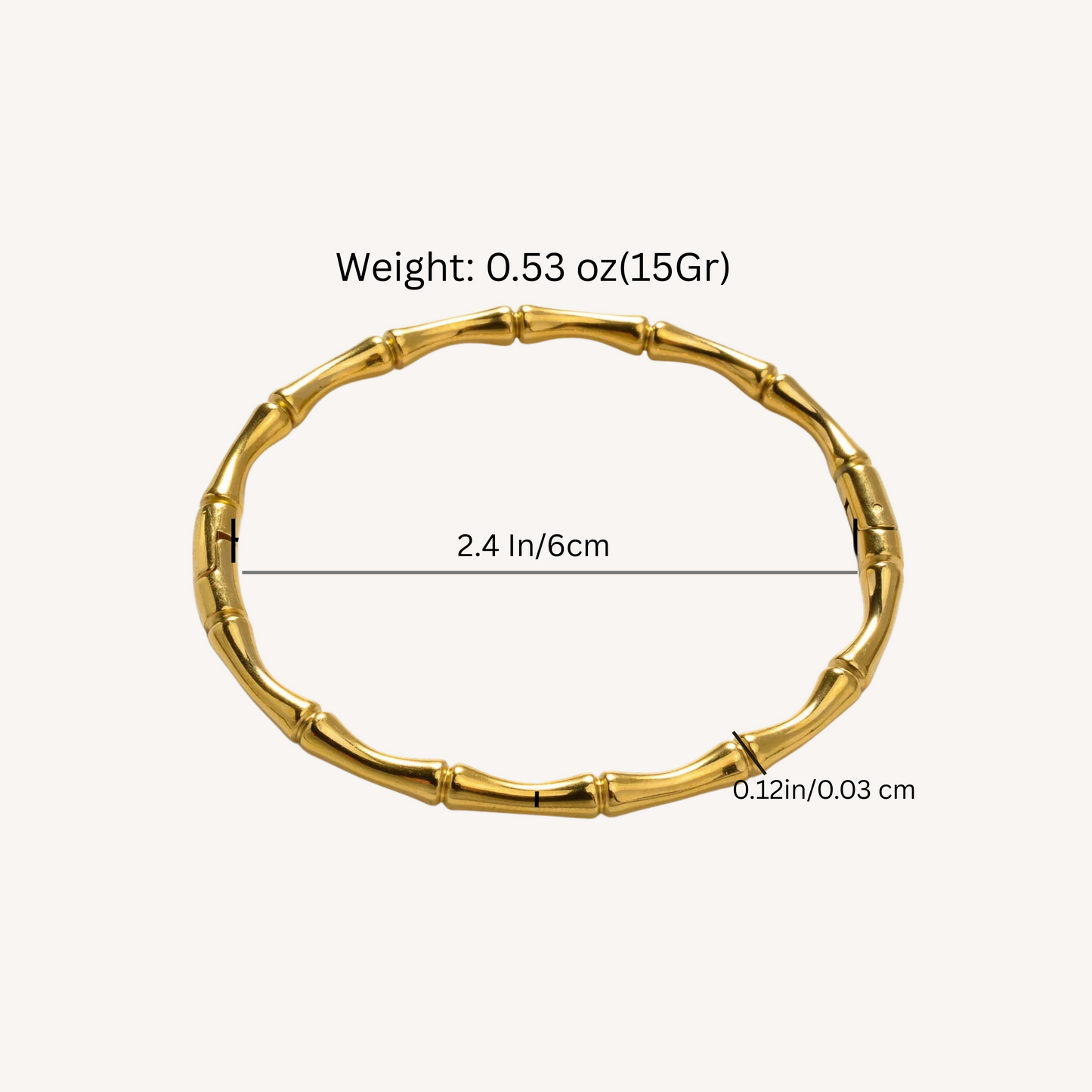 Minimalist Bamboo Bangle – 316L Stainless Steel