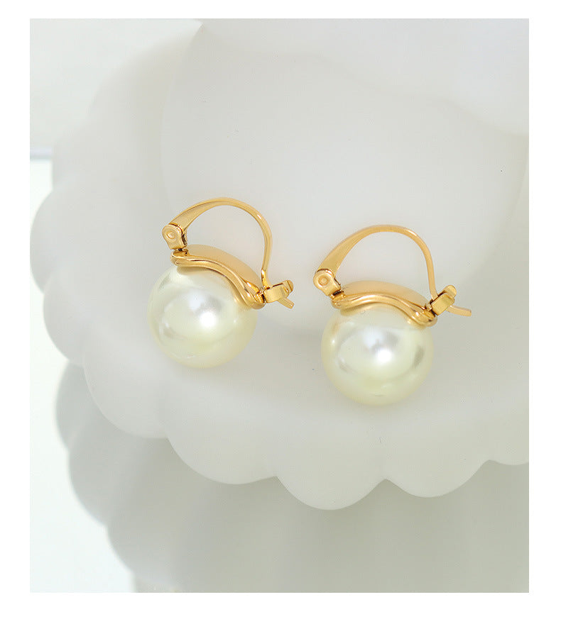 Pearl Stud Earrings – 316L Stainless Steel Jewelry