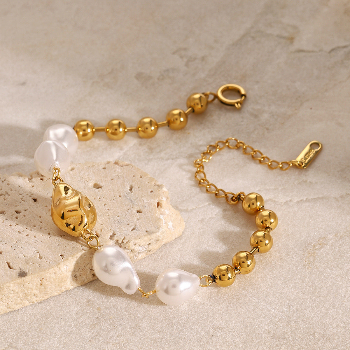 Baroque Pearl Bracelet – 316L Stainless Steel (Nuevos)