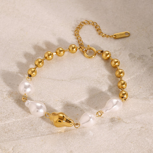 Baroque Pearl Bracelet – 316L Stainless Steel (Nuevos)