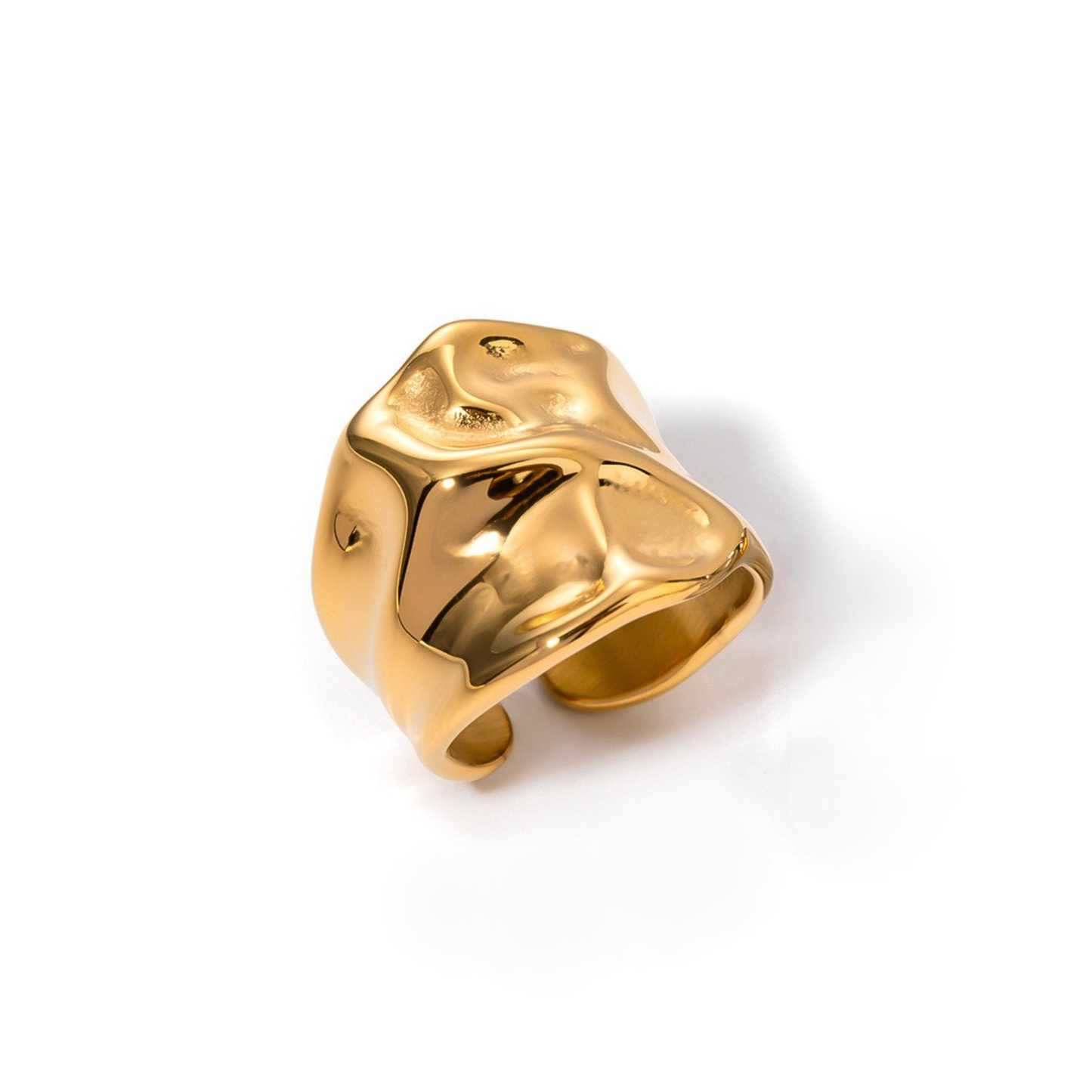 Adjustable Open Ring in 316L Stainless Steel with 18K Gold Plating – One Size (Nuevos)