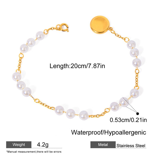 Minimalist Pearl Bracelet – 316L Stainless Steel (Nuevos)