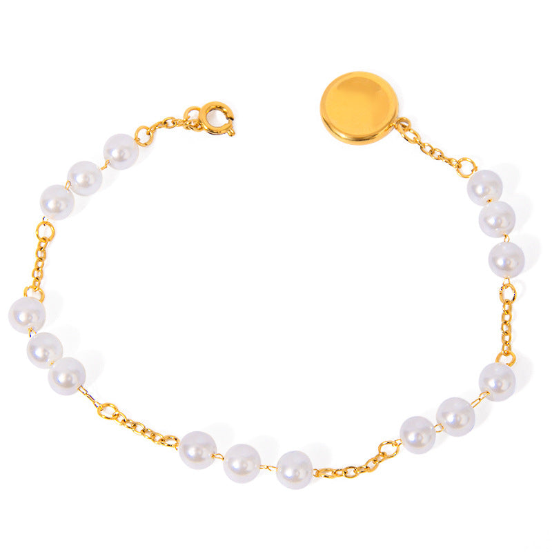Minimalist Pearl Bracelet – 316L Stainless Steel (Nuevos)