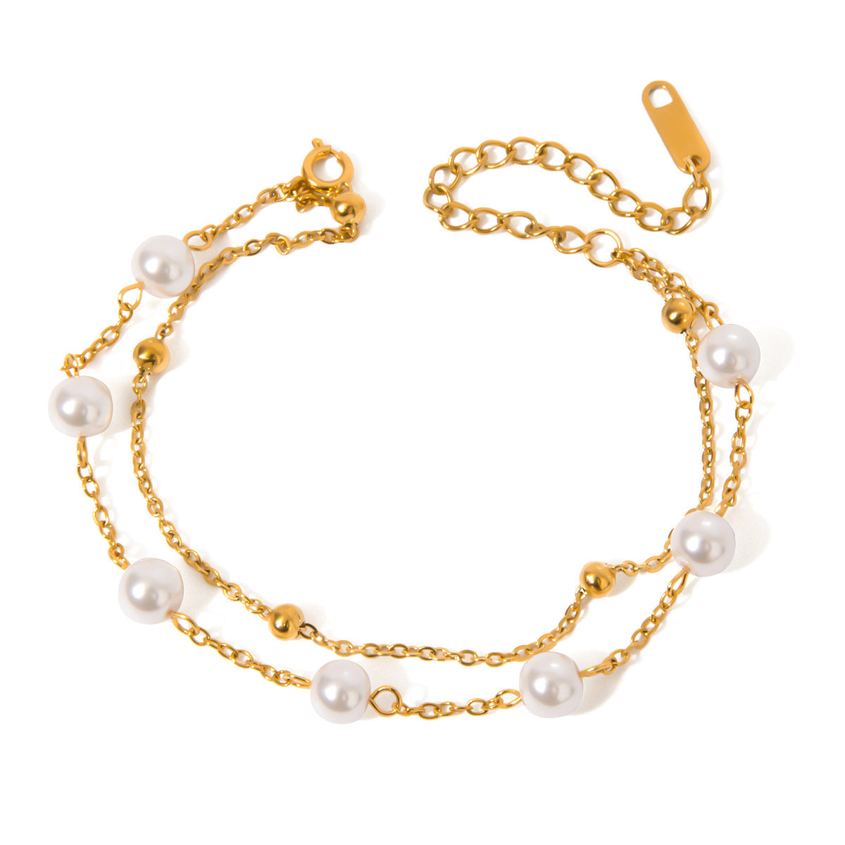 Double Pearl Bracelet – 316L Stainless Steel (Nuevos)