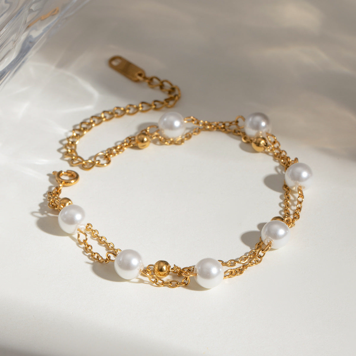 Double Pearl Bracelet – 316L Stainless Steel (Nuevos)