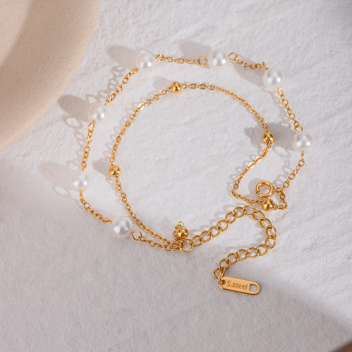 Double Pearl Bracelet – 316L Stainless Steel (Nuevos)