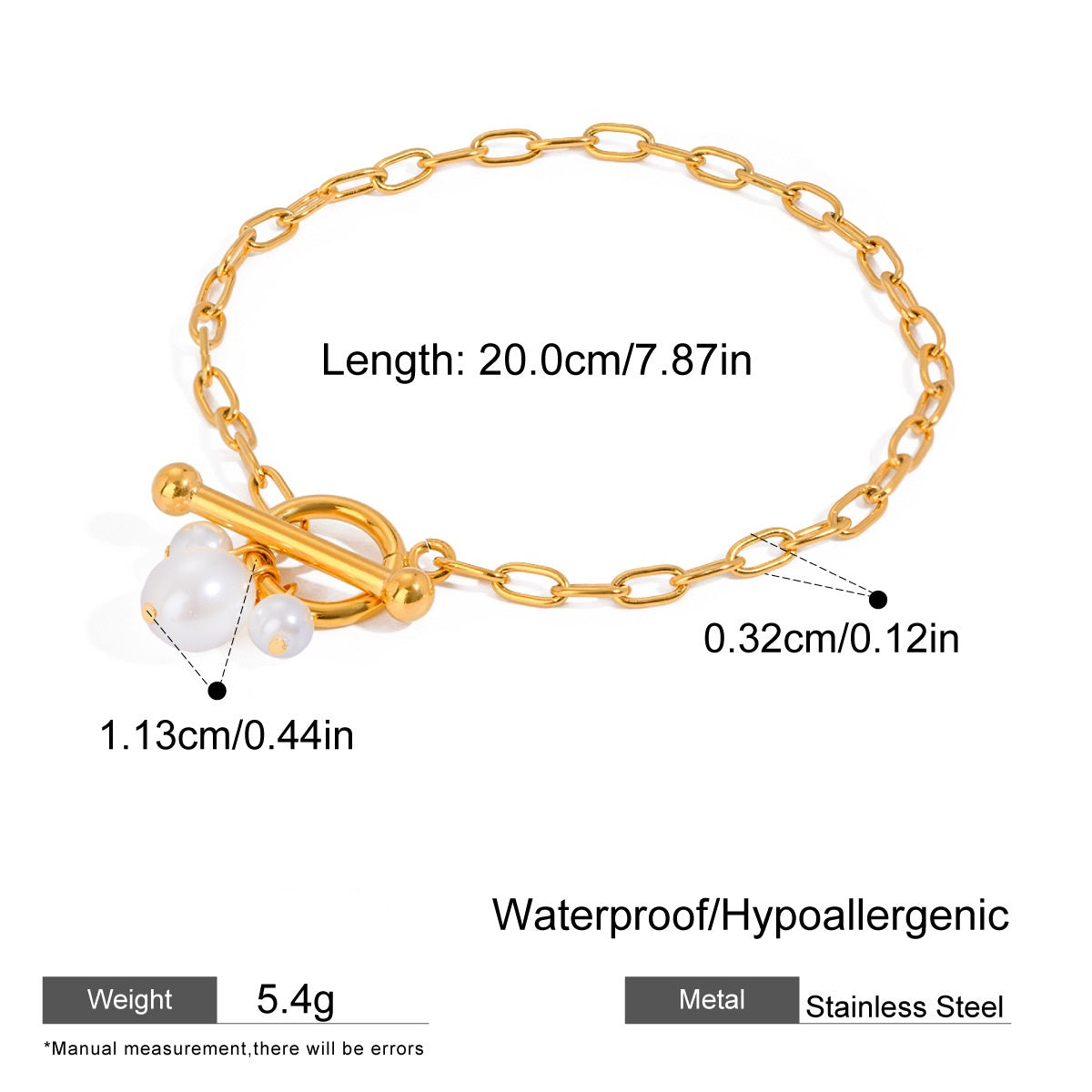 Minimalist Pearl Bracelet – 316L Stainless Steel (Nuevos)