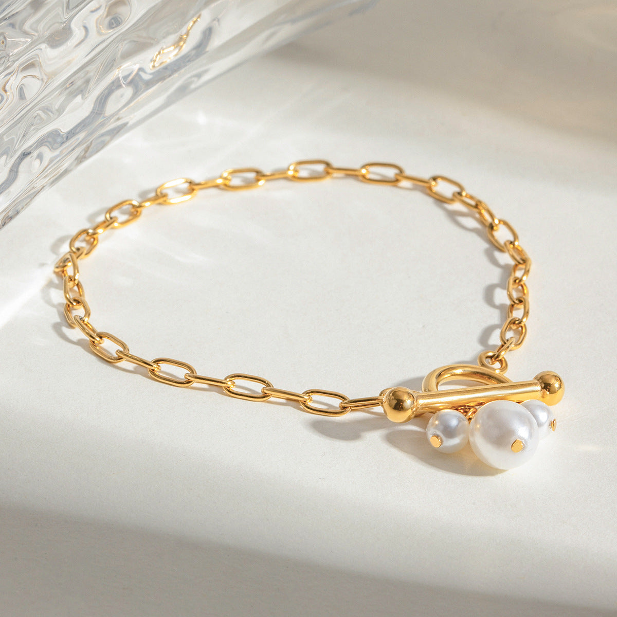 Minimalist Pearl Bracelet – 316L Stainless Steel (Nuevos)