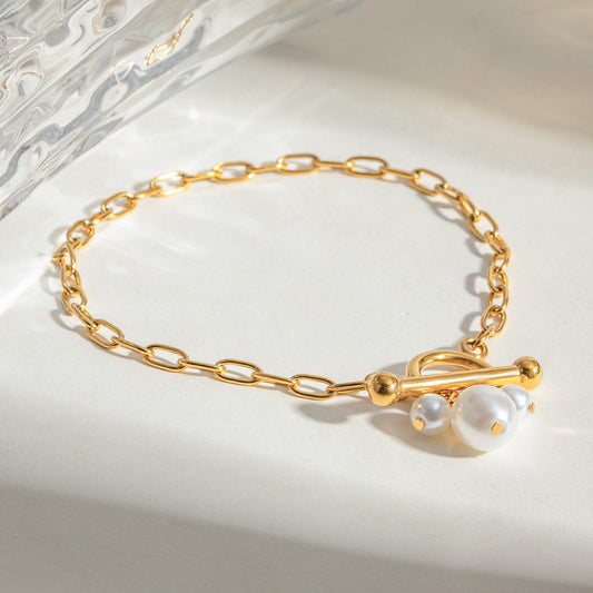 Minimalist Pearl Bracelet – 316L Stainless Steel (Nuevos)