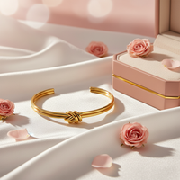 Slim Knot Open Bangle – 18K Gold Plated 316L Stainless Steel