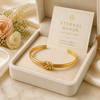 Slim Knot Open Bangle 18K Gold Plated 316L Stainless Steel