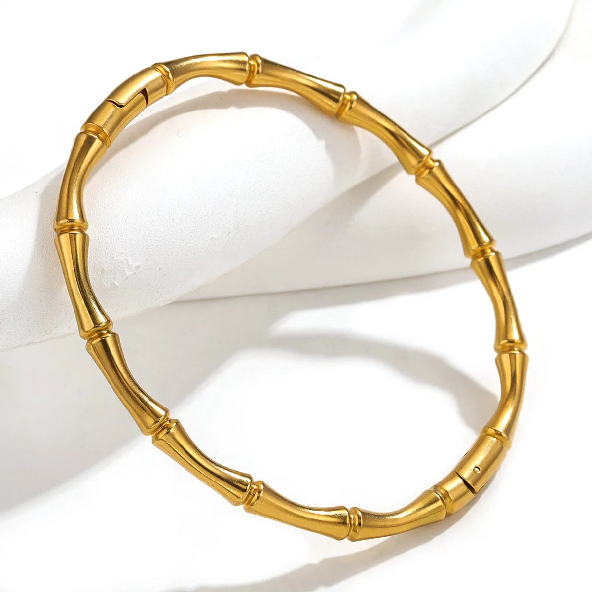 Minimalist Bamboo Bangle – 316L Stainless Steel
