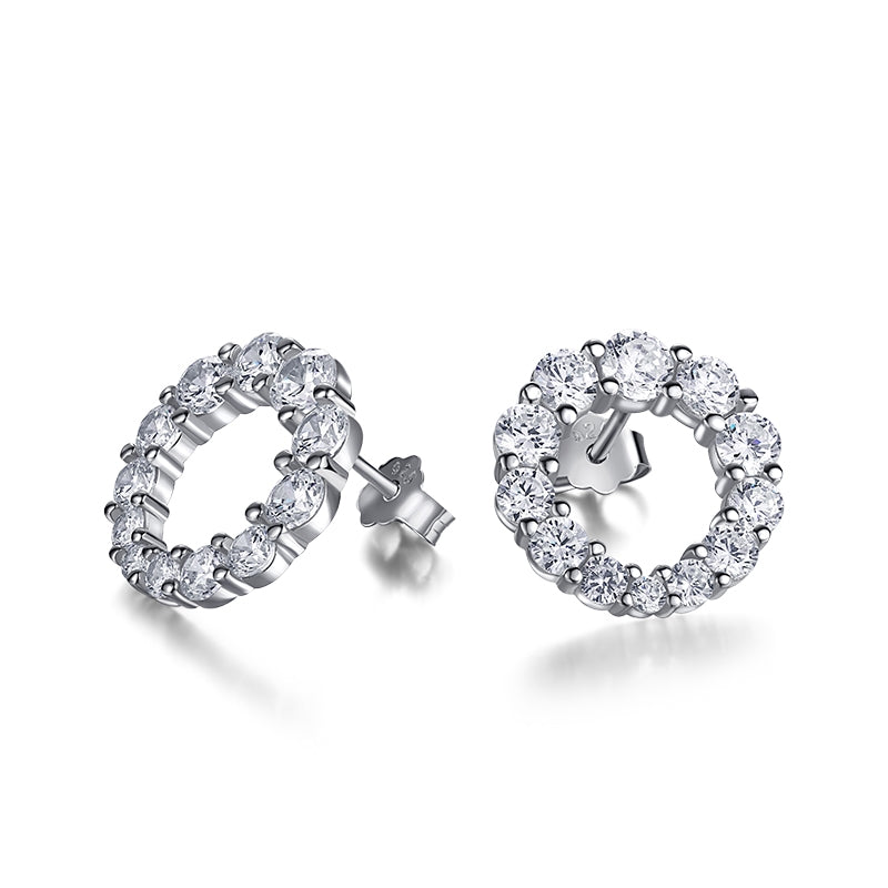 Sterling Silver Earrings with Zirconia – Dazzline Collection