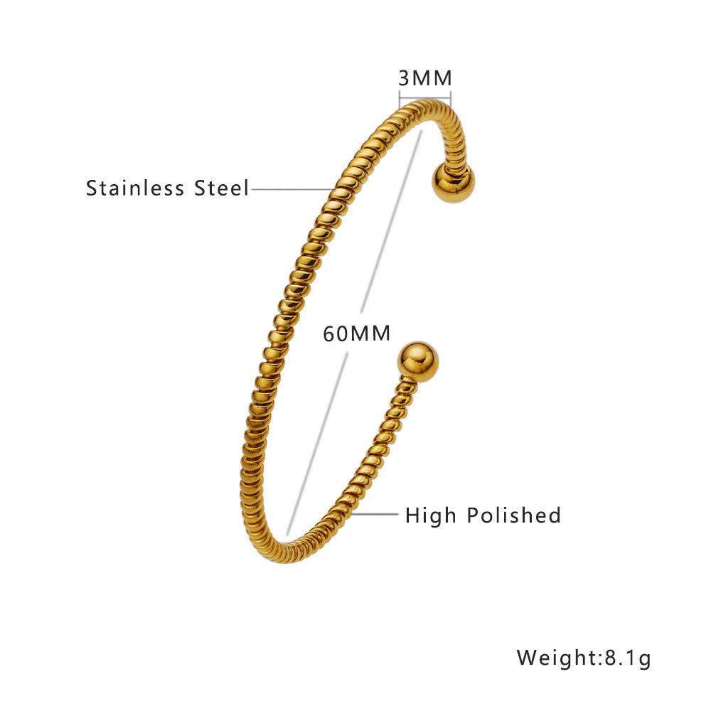 Dainty Gold Open Cuff Bracelet – 18K Gold Plated 316L Stainless Steel (Nuevos)