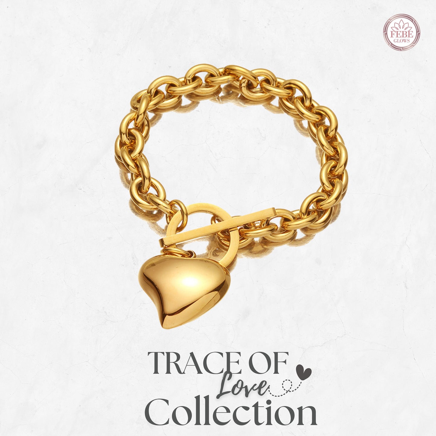 Trace of Love Collection: 925 sterling silver, high quality gold plated stainless steel. The intricately designed hearts symbolize emotional connections and lasting love. Elegant bracelets, necklaces and heart rings.