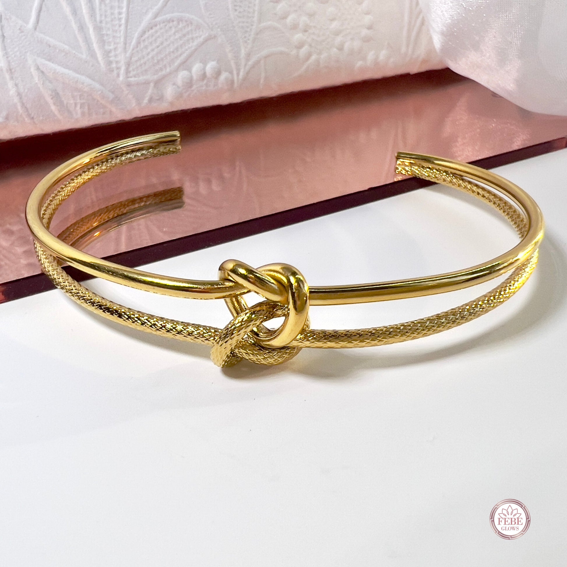 Minimalist bangle, knot bracelet, gold knot bracelet, open cuff bracelet, friendship bracelet, bridesmaid gift, minimalist bracelet