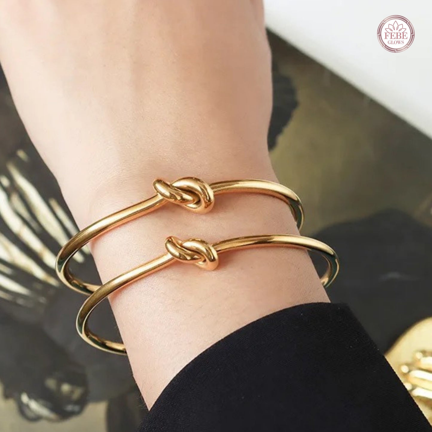 Minimalist bangle, knot bracelet, gold knot bracelet, open cuff bracelet, friendship bracelet, bridesmaid gift, minimalist bracelet