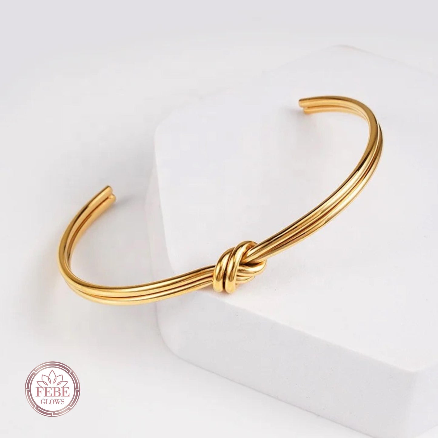 Minimalist bangle, knot bracelet, gold knot bracelet, open cuff bracelet, friendship bracelet, bridesmaid gift, minimalist bracelet